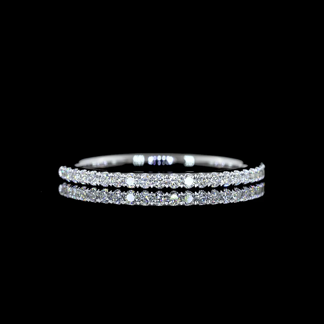 0.25 Cts 14k White Gold Round Shape 3/4 Band Eternity Band