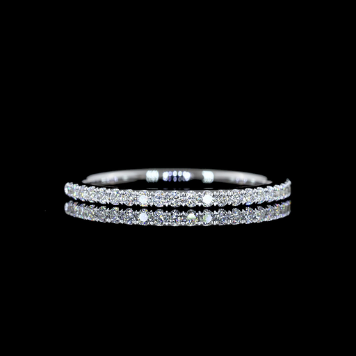 [EB14WHFRD20UP] 0.23 Cts 14k White Gold Round Shape Half Eternity Eternity Band