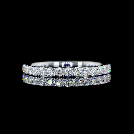 [EB14W3/4RD50UP] 0.53 Cts 14k White Gold Round Shape 3/4 Band Eternity Band