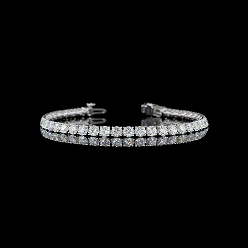 [BCSLTSRD800P] 8.3 Cts Silver Round Shape Tennis Bracelet