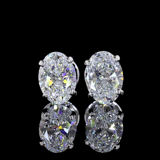 [ER14WSDOV100P] 1.45 Cts 14k White Gold Oval Shape Studs Earring