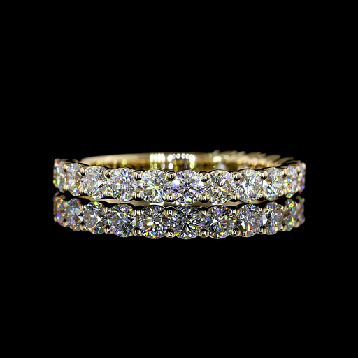 [EB14Y3/4RD100P] 1.11 Cts 14k Yellow Gold Round Shape 3/4 Band Eternity Band