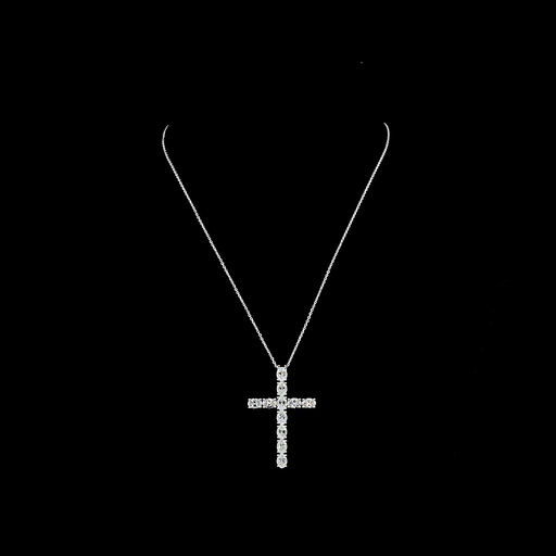 [PD14WSYOV400PNS] 4.14 Cts 14k White Gold Oval Shape Symbol Pendant