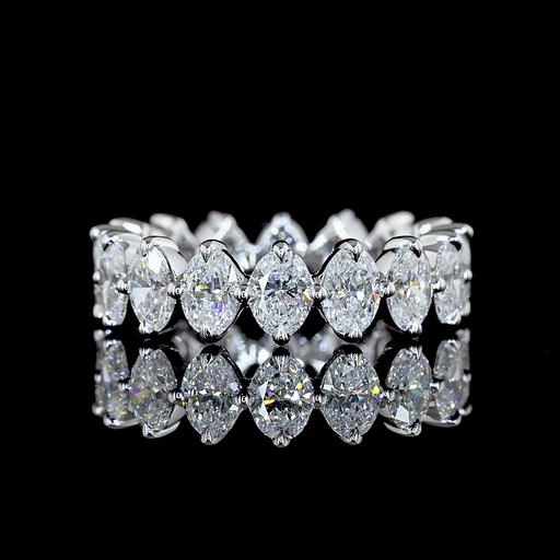 [EB14WOV300PNS] 3.35 Cts 14k White Gold Oval Shape Eternity Band Eternity Band