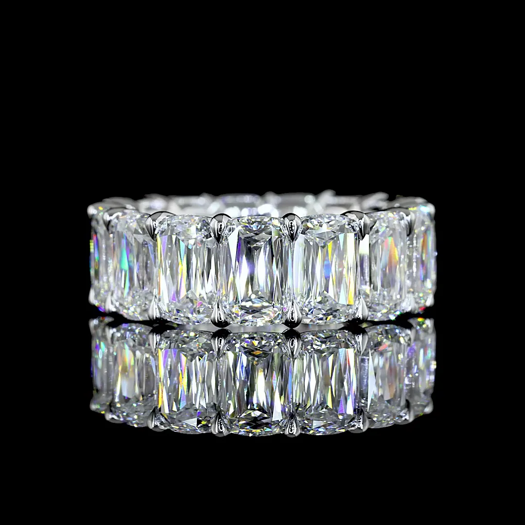 12.76 Cts 14k White Gold Kriss Shape Eternity Band Eternity Band