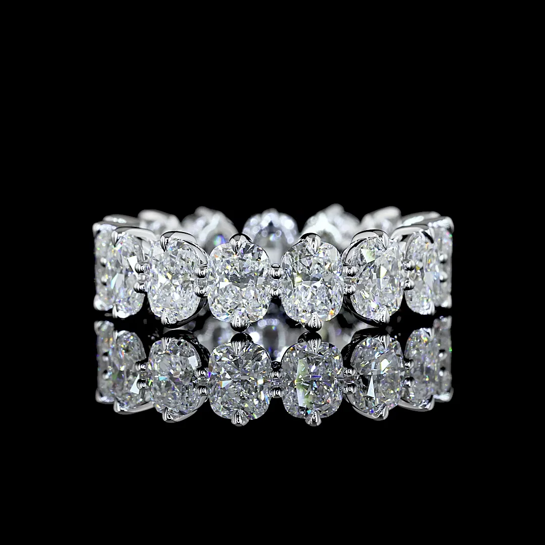 4.74 Cts 14k White Gold Cushion Brilliant Shape Eternity Band Eternity Band