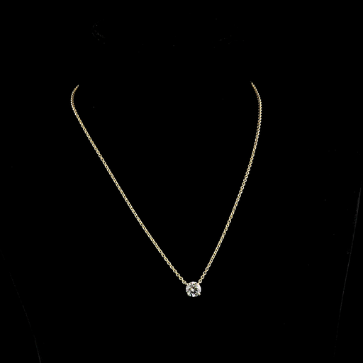 [PD14YSORD150P] 1.51 Cts 14k Yellow Gold Round Shape Solitaire Pendant