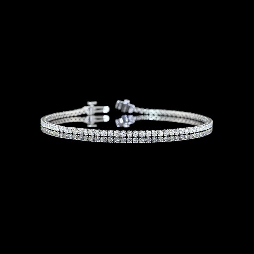 [BC14WTSRD200P] 2.2 Cts 14k White Gold Round Shape Tennis Bracelet