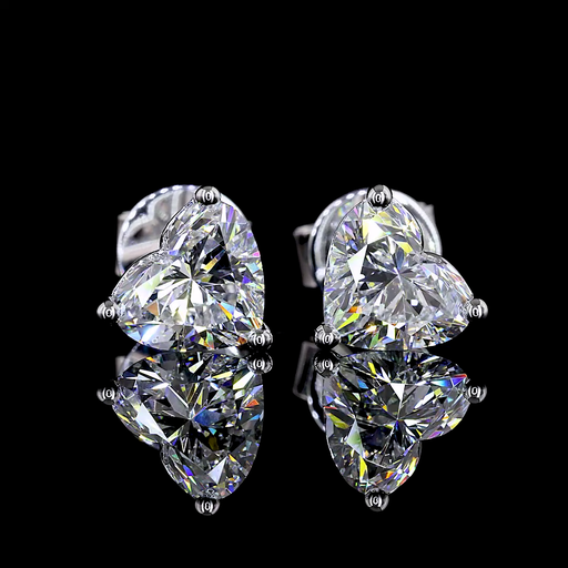 [ER14WSDHS100P] 1.46 Cts 14k White Gold Heart Shape Studs Earring