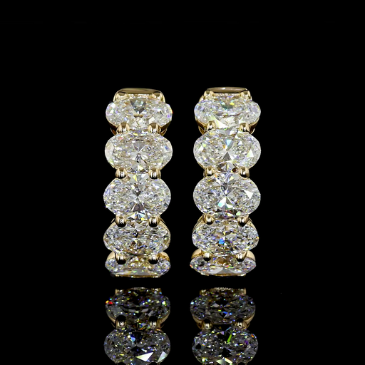 [ER14YHGOV200PEW] 2.08 Cts 14k Yellow Gold Oval Shape Huggies Earring