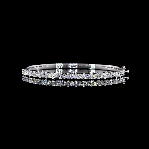 [BC14WBGRD250P] 2.55 Cts 14k White Gold Round Shape Bangles Bracelet
