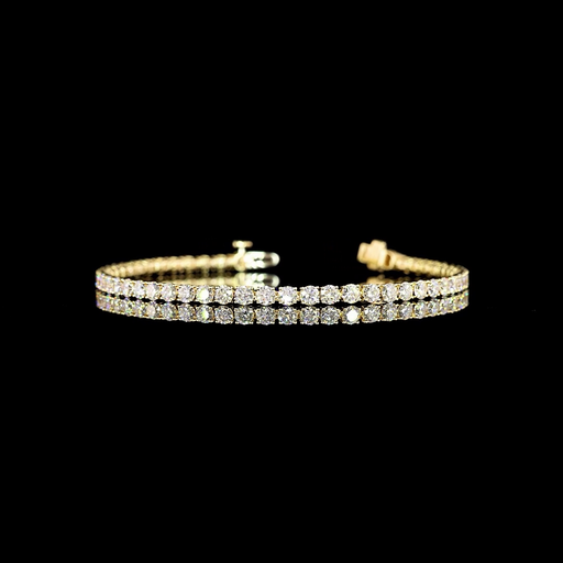 [BC14YTSRD750P] 7.7 Cts 14k Yellow Gold Round Shape Tennis Bracelet