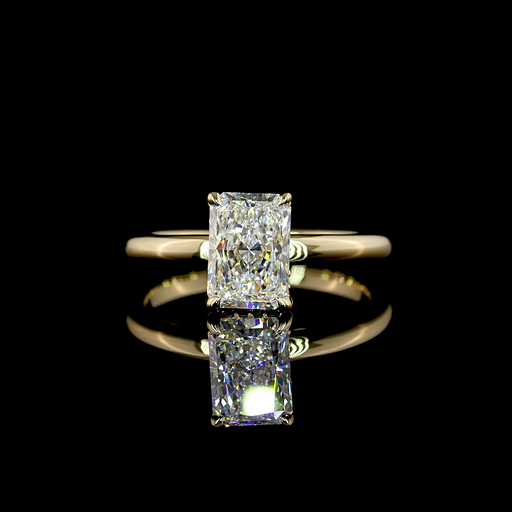 [RG14YHHRAD150RDPNS] 1.61 Cts 14k Yellow Gold Radiant Shape Hidden Halo Ring