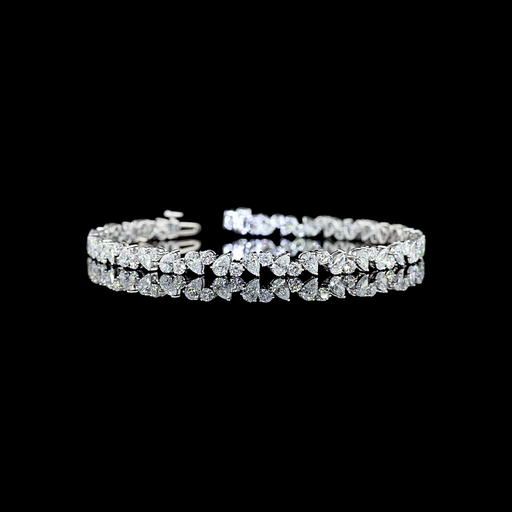[BC14WSP550PIN] 5.76 Cts 14k White Gold Mix Shape Special Bracelet