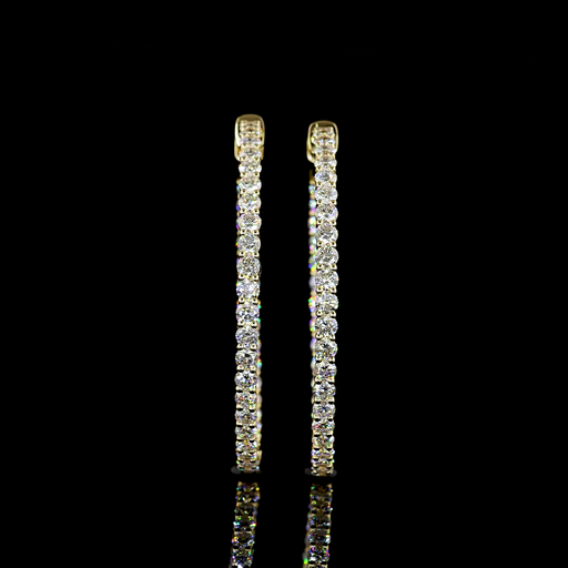[ER14YHPRD275P] 2.8 Cts 14k Yellow Gold Round Shape Hoops Earring