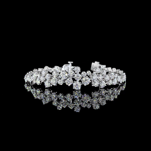 [BC14WSPRD900P] 9.31 Cts 14k White Gold Round Shape Special Bracelet