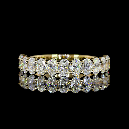[EB14YHFOV100PNS] 1.39 Cts 14k Yellow Gold Oval Shape Half Eternity Eternity Band
