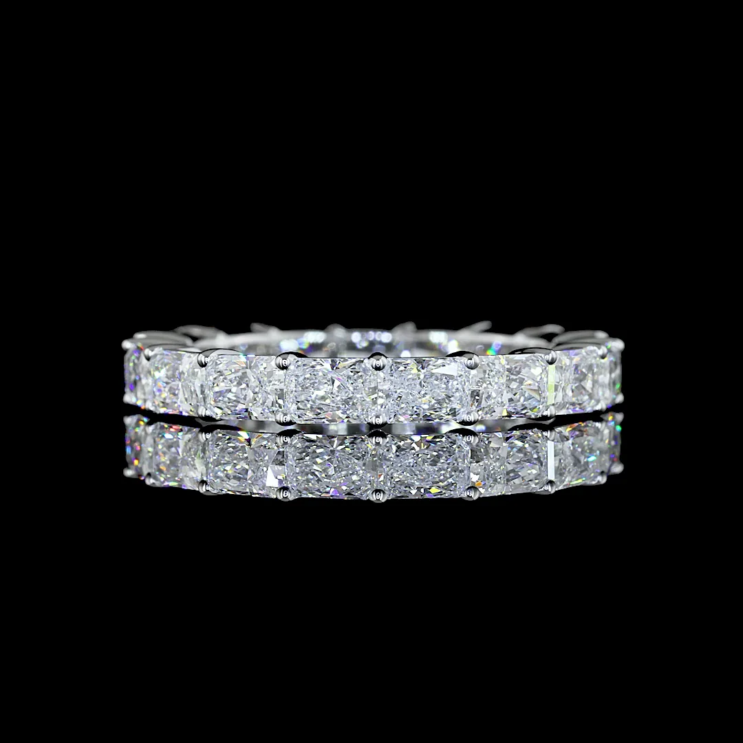 2.59 Cts 18k White Gold Radiant Shape Eternity Band Eternity Band