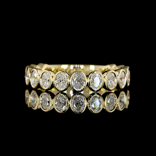 [EB14Y3/4OV100BNS] 1.07 Cts 14k Yellow Gold Oval Shape 3/4 Band Eternity Band