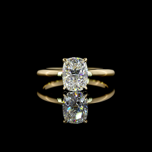 [RG14YSOMOCU150PNS] 1.5 Cts 14k Yellow Gold Cushion Modified Shape Solitaire Ring