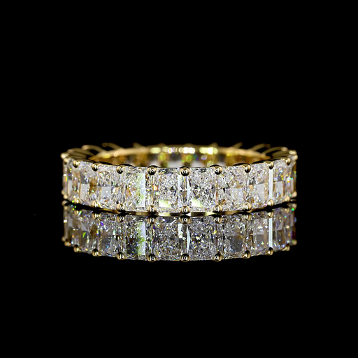 [EB18YRAD350PNS] 3.86 Cts 18k Yellow Gold Radiant Shape Eternity Band Eternity Band
