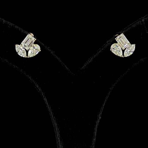 [ER14YSD275P] 2.94 Cts 14k Yellow Gold Mix Shape Studs Earring