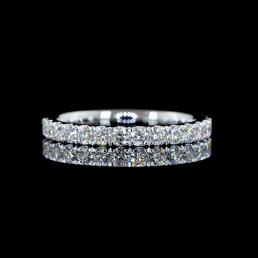 [EB18W3/4RD85P] 0.85 Cts 18k White Gold Round Shape 3/4 Band Eternity Band