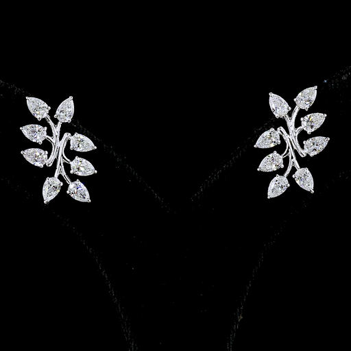 [ER14WSPPS250PIN] 2.63 Cts 14k White Gold Pear Shape Special Earring