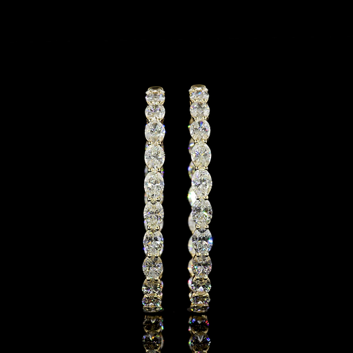 [ER14YHPOV1300PNS] 13.18 Cts 14k Yellow Gold Oval Shape Hoops Earring