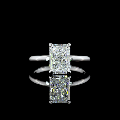 [RG14WSORAD200PNS] 2.11 Cts 14k White Gold Radiant Shape Solitaire Ring