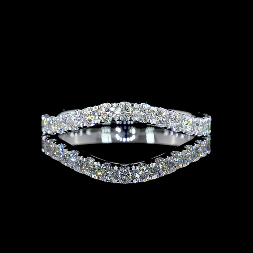 [EB14W3/4RD60P] 0.69 Cts 14k White Gold Round Shape 3/4 Band Eternity Band