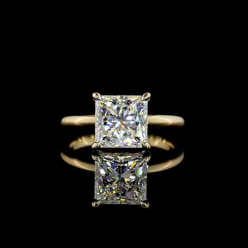 [RG14YSOPR300P] 3.1 Cts 14k Yellow Gold Princess Shape Solitaire Ring
