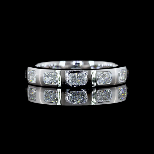[EB14WRAD100BEW] 1.2 Cts 14k White Gold Radiant Shape Eternity Band Eternity Band