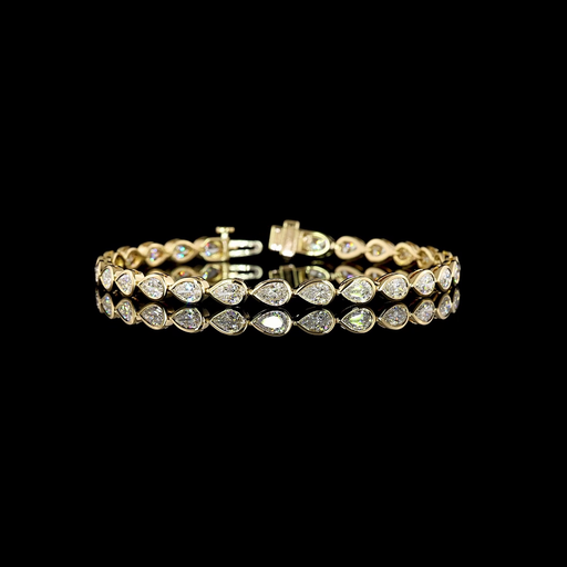 [BC14YTSPS550BEW] 5.91 Cts 14k Yellow Gold Pear Shape Tennis Bracelet