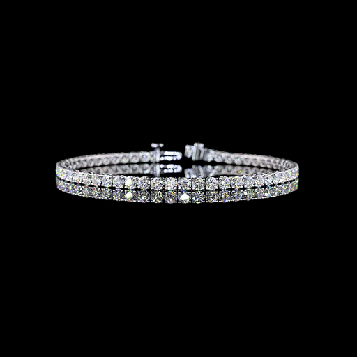 [BC14WTSRD600P] 6.11 Cts 14k White Gold Round Shape Tennis Bracelet