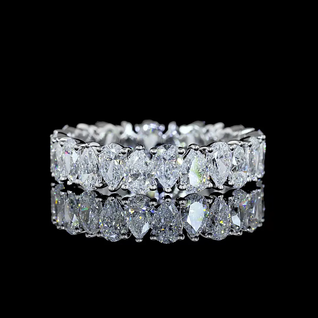 2.85 Cts 14k White Gold Pear Shape Eternity Band Eternity Band