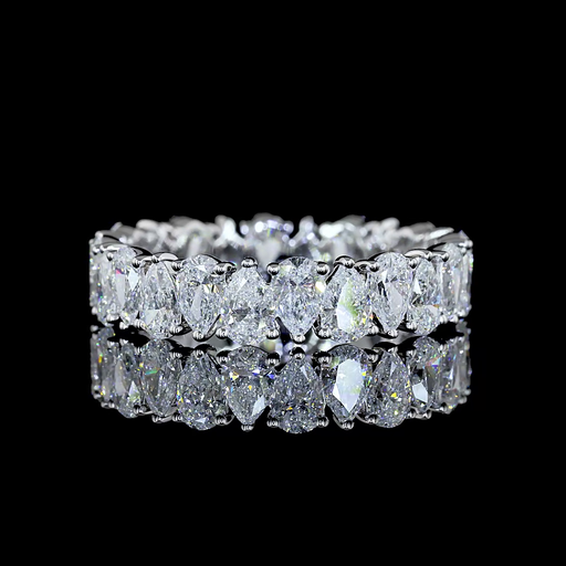 [EB14WPS275PNS] 2.85 Cts 14k White Gold Pear Shape Eternity Band Eternity Band