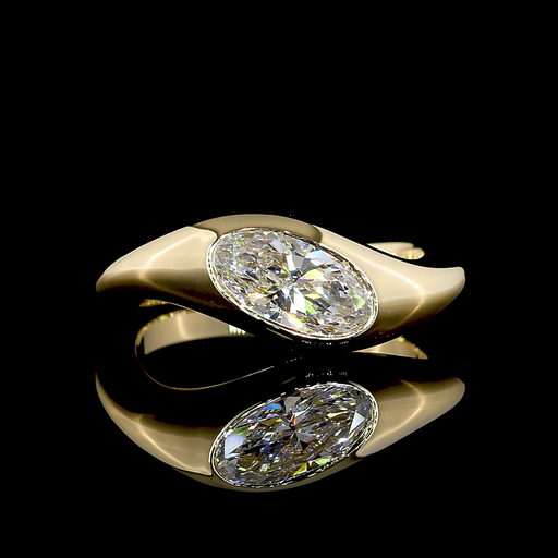 [RG14YSOMOV100FIN] 1.04 Cts 14k Yellow Gold Shape Solitaire Ring