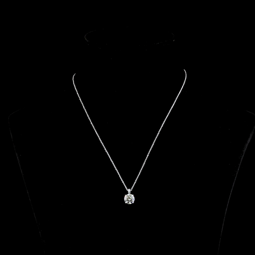 [PD14WRD200P] 2.15 Cts 14k White Gold Round Shape Pendant Pendant