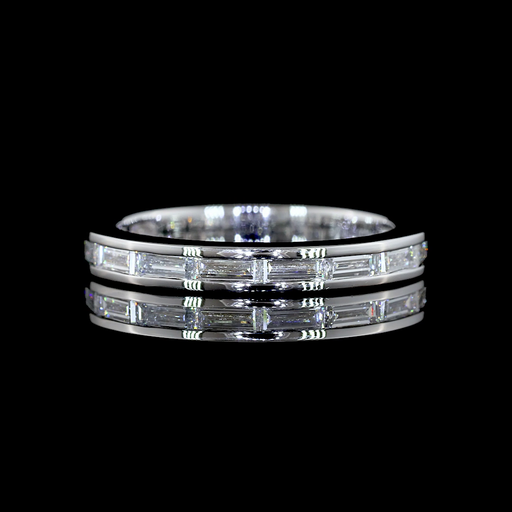 [EB14W3/4BAG75CEW] 0.83 Cts 14k White Gold Baguette Shape 3/4 Band Eternity Band