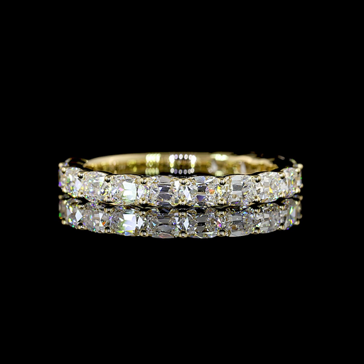 [EB14Y3/4ANCU150PEW] 1.67 Cts 14k Yellow Gold Antique Cushion Shape 3/4 Band Eternity Band