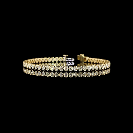 [BC14YTSOV300BNS] 3.22 Cts 14k Yellow Gold Oval Shape Tennis Bracelet