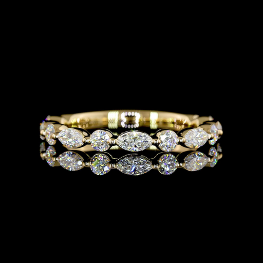 [EB18Y3/450PEW] 0.53 Cts 18k Yellow Gold Mix Shape 3/4 Band Eternity Band