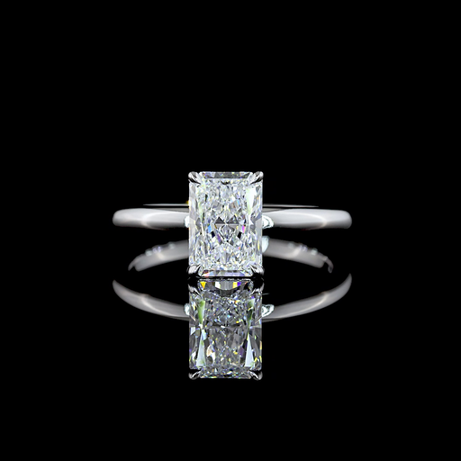 [RG14WSORAD150PNS] 1.54 Cts 14k White Gold Radiant Shape Solitaire Ring