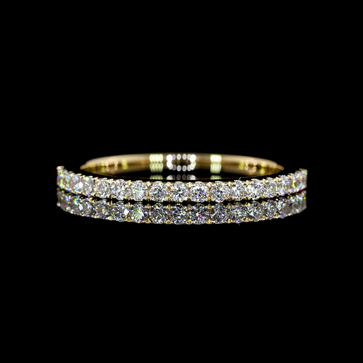 [EB14YHFRD30P] 0.31 Cts 14k Yellow Gold Round Shape Half Eternity Eternity Band