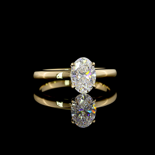 [RG14YSOOV100PNS] 1 Cts 14k Yellow Gold Oval Shape Solitaire Ring