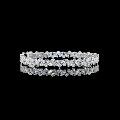 [BC14WSP1000PIN] 10.43 Cts 14k White Gold Mix Shape Special Bracelet