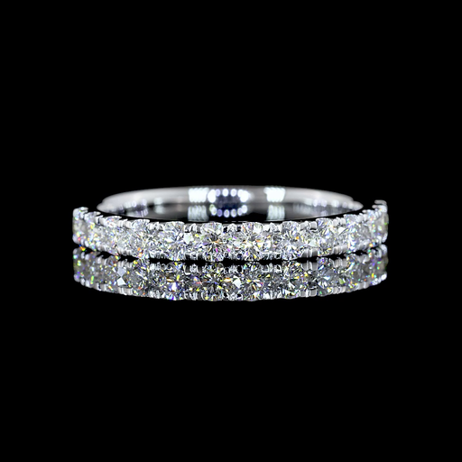 [EB14WHFRD60UP] 0.67 Cts 14k White Gold Round Shape Half Eternity Eternity Band