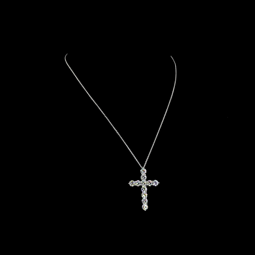 [PD14WSYRD500P] 5.47 Cts 14k White Gold Round Shape Symbol Pendant