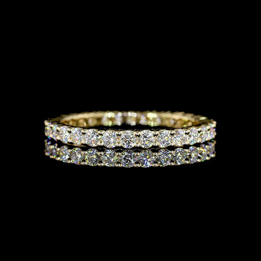 [EB14YRD90P] 0.93 Cts 14k Yellow Gold Round Shape Eternity Band Eternity Band